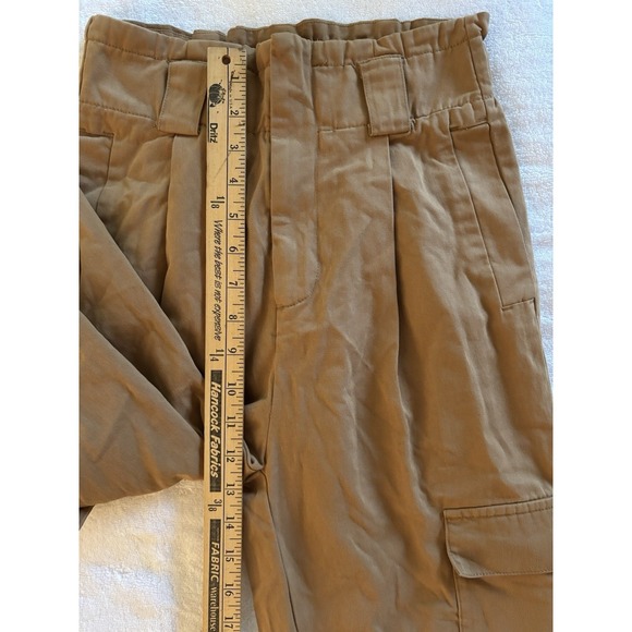 Stradivarius Tapered Leg Cargo Pants Tan Brown US Size XS Belt Loops - Picture 6 of 16